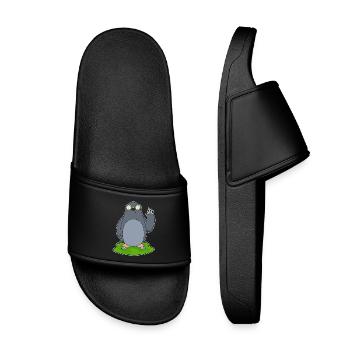 Maulwurf Brille - Kinder Badelatschen - Schwarz - Vorne
