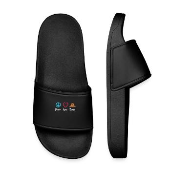 Peace Love Natation - Claquettes enfant - noir - Devant
