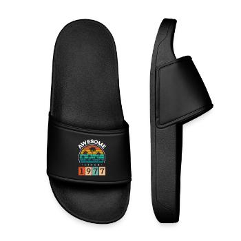 1977 Naissance Anniversaire Année de naissance millésime - Claquettes enfant - noir - Devant
