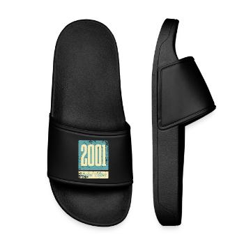 2001 Born Birthday Year of birth - Kids’ Pool Sliders - black - Front
