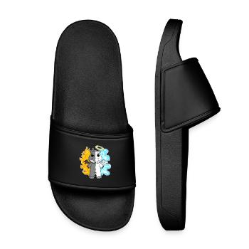 Hippo - Angel and Devil - Kids’ Pool Sliders - black - Front