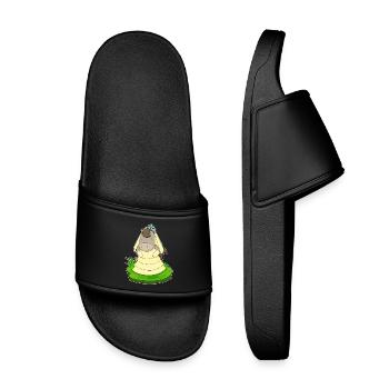 Mariage au voile de mariée avec cheval - Claquettes enfant - noir - Devant