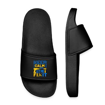 Restez calme et laissez-moi le réparer - Claquettes enfant - noir - Devant