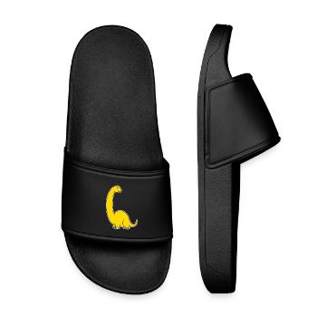 sweet yellow dino - Kids’ Pool Sliders - black - Front