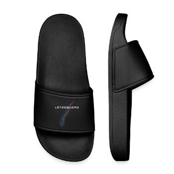 Flag of Luxembourg, Luxembourg pride - Kids’ Pool Sliders - black - Front