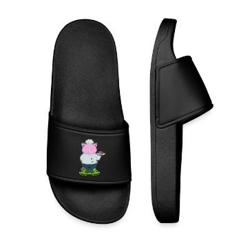 Cuisson du porc Cuisson de la viande - Claquettes enfant - noir - Devant