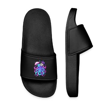 Calmar de poulpe otaku Otaku Kawaii - Claquettes enfant - noir - Devant