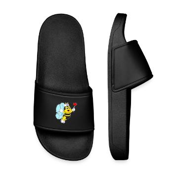 Bee Nurse Heart - Kids’ Pool Sliders - black - Front