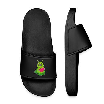 Cœur de chenille - Claquettes enfant - noir - Devant