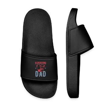 Kickboxing Dad - Kids’ Pool Sliders - black - Front