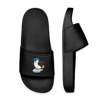 Penguin Pupil Cap School - Kids’ Pool Sliders - black - Front