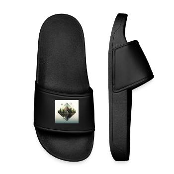 Pyramide Forestière et Reflets - Claquettes enfant - noir - Devant