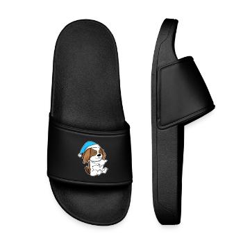 Cavalier King Charles Spaniel Sleeping Fatigue - Kids’ Pool Sliders - black - Front