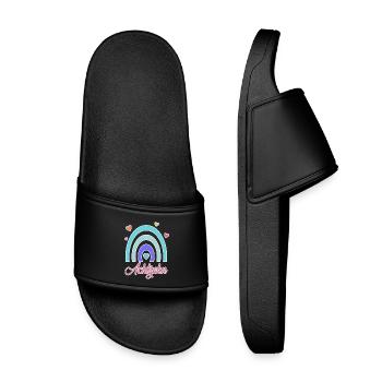 18. Geburtstag Regenbogen Vintage Erwachsen - Kinder Badelatschen - Schwarz - Vorne
