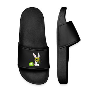Furzendes Kaninchen - Kinder Badelatschen - Schwarz - Vorne