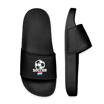 Netherlands Soccer Ball Flag Soccer Team icon - Kids’ Pool Sliders - black - Front