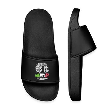 Fußball Italien Torschuss Team Illustration Symbol - Kinder Badelatschen - Schwarz - Vorne
