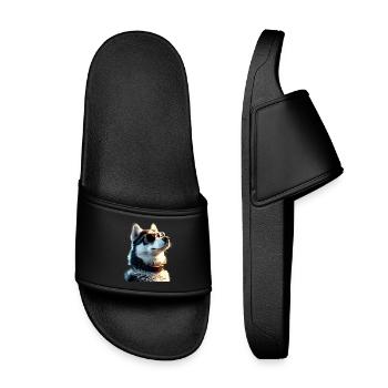 Husky Dogs Lover Amour des chiens Huskies de Sibérie - Claquettes enfant - noir - Devant