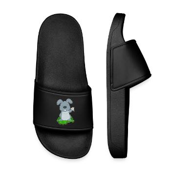 Avion en papier lapin - Claquettes enfant - noir - Devant