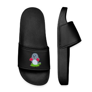 Seehund Boxer Boxhandschuhe Boxen - Kinder Badelatschen - Schwarz - Vorne
