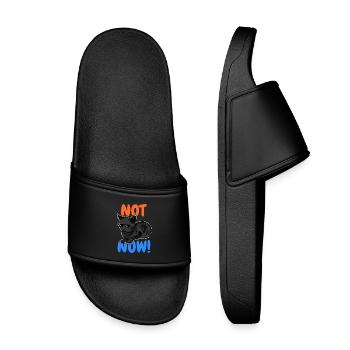 Funny Cat - Kids’ Pool Sliders - black - Front