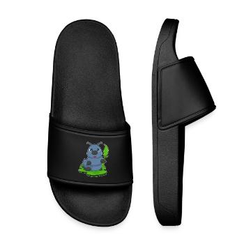 Feuille de chenille - Claquettes enfant - noir - Devant