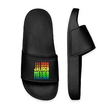 Motif arc-en-ciel de Jalisco Mexico - Claquettes enfant - noir - Devant