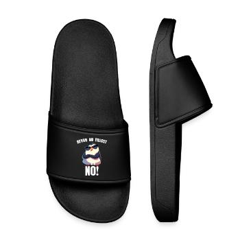 Avant que vous ne demandiez : Non ! Pingouin Dessin Animé Sarcasme - Claquettes enfant - noir - Devant