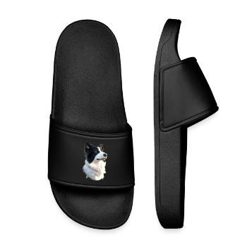 border collie chien amoureux chiot mignons collies - Claquettes enfant - noir - Devant