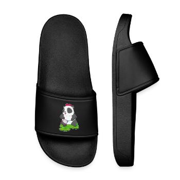 Raquette de tennis Panda - Claquettes enfant - noir - Devant