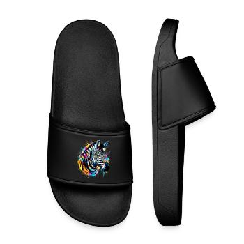 Zèbre - Claquettes enfant - noir - Devant