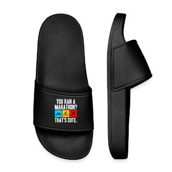 Triathlon suit - triathlete in training - Kids’ Pool Sliders - black - Front