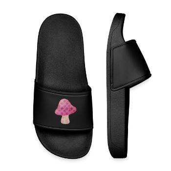Champignon Automne Conte de fées Points Woodland Pépinière - Claquettes enfant - noir - Devant