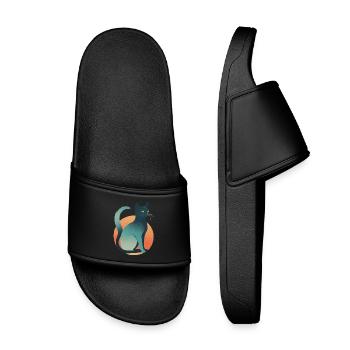 Chat noir - Claquettes enfant - noir - Devant