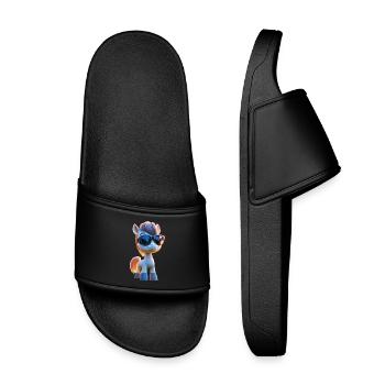 Pony Riding Pony Foal Rider Ponies Riding Pony Farm - Kids’ Pool Sliders - black - Front