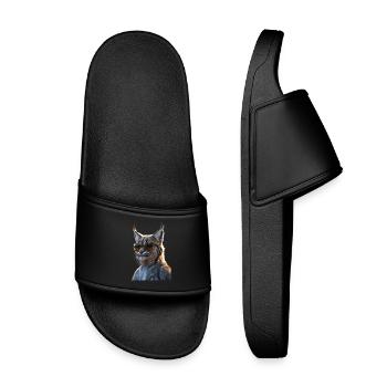 Lynx Chat sauvage Grands chats Chats Mignon Lynx - Claquettes enfant - noir - Devant