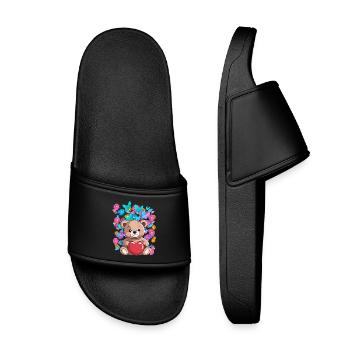 Valentine's Day Teddy Heru Teddy Bear Bear Child - Kids’ Pool Sliders - black - Front