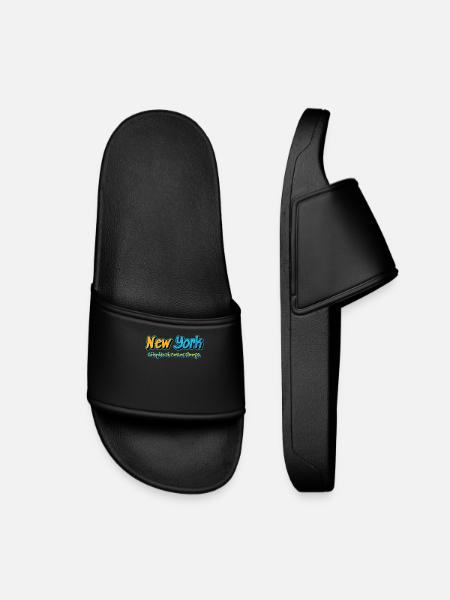 New York Graffiti City Nights - Kids’ Pool Sliders - black