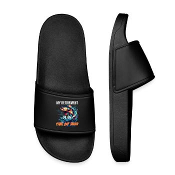 Mon plan de retraite : poisson et bière - Claquettes enfant - noir - Devant