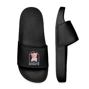 Ours mignon mi-coquin mi-grimace chérie - Claquettes enfant - noir - Devant
