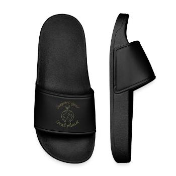 Support Your Local Planet – Eco-Style - Kids’ Pool Sliders - black - Front