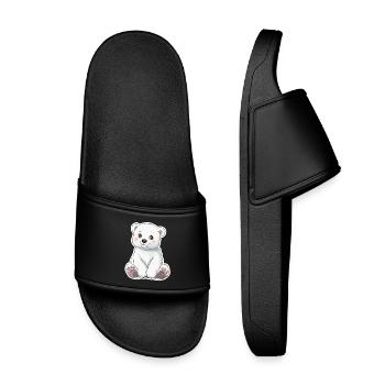 Illustration d’ours polaire – Motif d’animal arctique - Claquettes enfant - noir - Devant