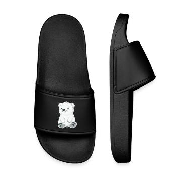 Illustration d’ours polaire – Motif d’animal arctique - Claquettes enfant - noir - Devant