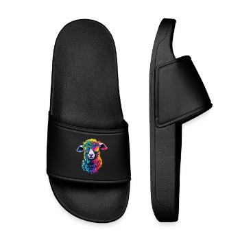 Mouton Agneau Mouton Mouton domestique Berger Mouton doux - Claquettes enfant - noir - Devant