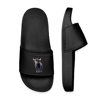 Taureau Bœuf Bovins Vache Taureau Taureau - Claquettes enfant - noir - Devant