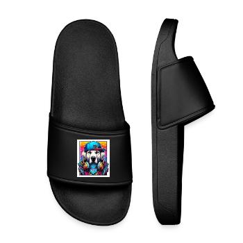 dog - Kids’ Pool Sliders - black - Front