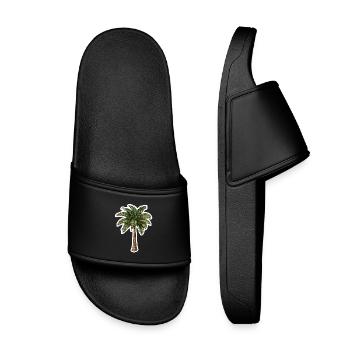 Palm tree - Kids’ Pool Sliders - black - Front
