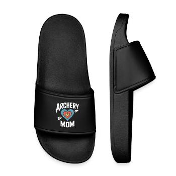 Archery Saying Mother Archery Gift - Kids’ Pool Sliders - black - Front