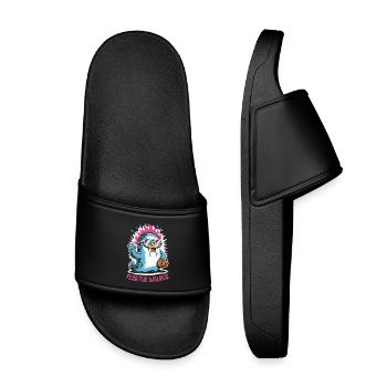 Walross Punk Rocker Halloween  - Kinder Badelatschen - Schwarz - Vorne