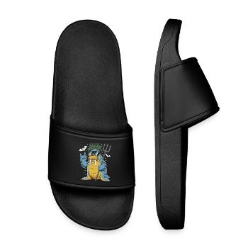 Walross Punk Rocker Halloween  - Kinder Badelatschen - Schwarz - Vorne